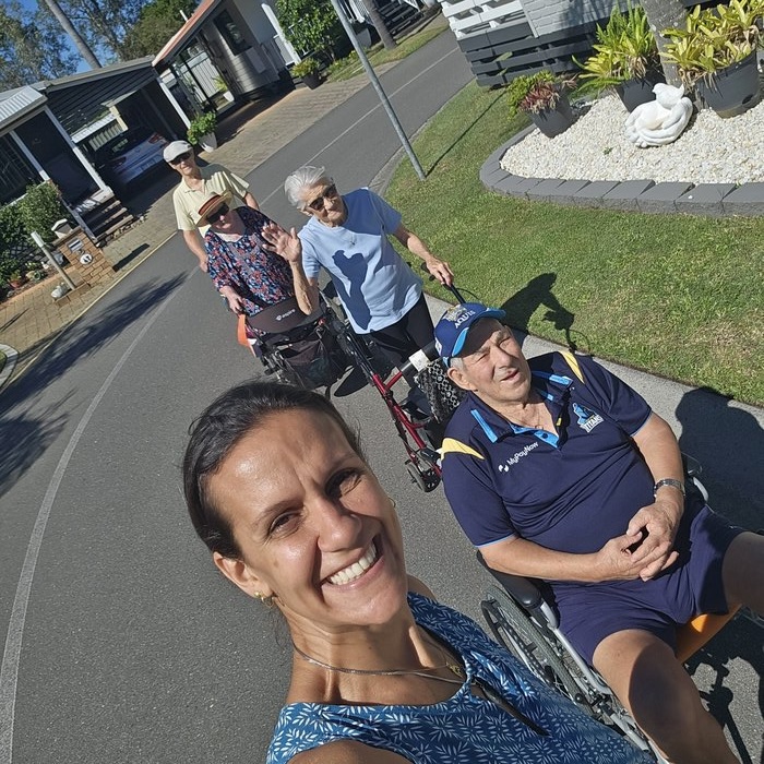 Residents enjoying a walk around the neighbourhood