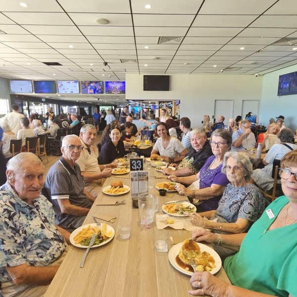 Dinner outing with residents and staff