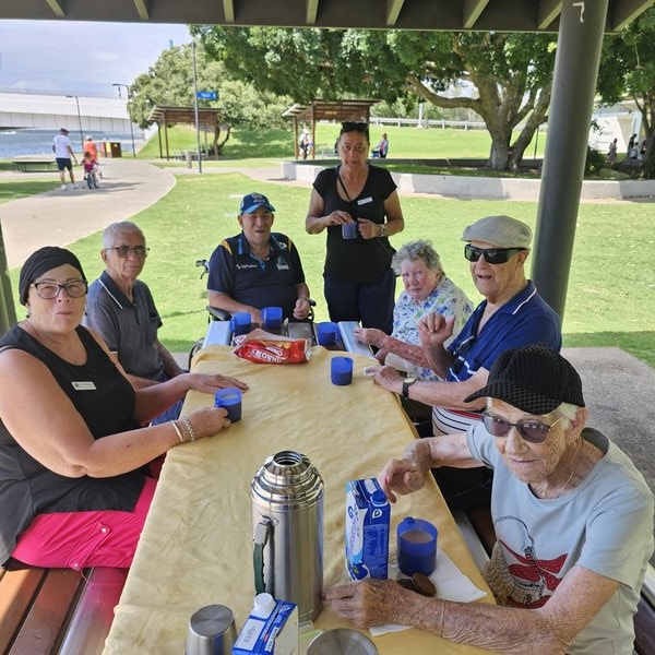 Picnic outing by the lake